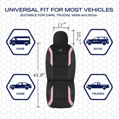 Skechers memory foam seat cover pink airbag compatible design preserves safety features