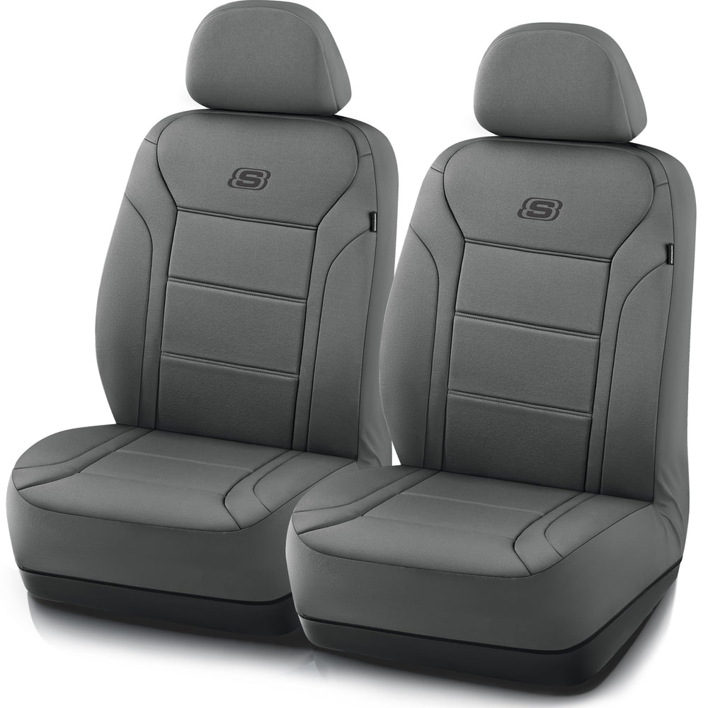 Skechers Memory Foam Car Seat Cover on the front seat, enhanced comfort and protection.