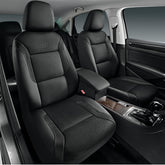 Skechers memory foam seat cover, front view, plush support for daily driving comfort.