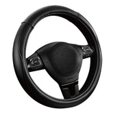 Skechers memory foam steering wheel cover in microfiber leather, top view for premium feel