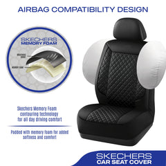 Skechers non-slip backing keeps the seat cover securely in place