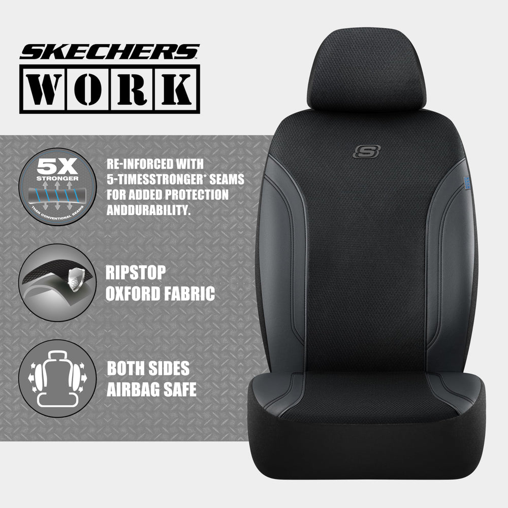 Skechers oxford fabric and leather seat cover full set in a showroom style