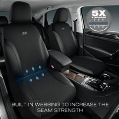 Skechers front seat cover in Oxford fabric with contrast stitching for interior protection.