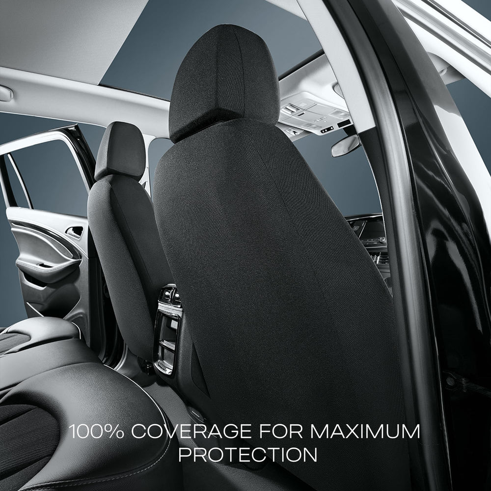 Skechers universal fit seat covers for cars, trucks, and SUVs.