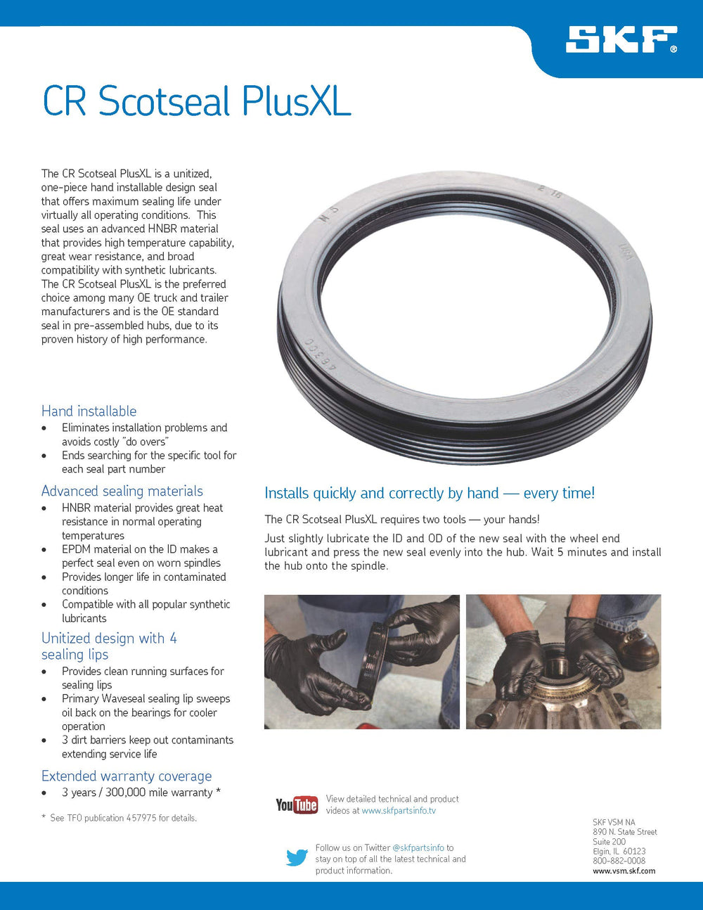 SKF Scotseal Plusxl seal installation-ready image confirms straightforward replacement