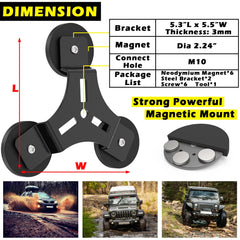 SKNOOY mount capable of roof, hood, or side placement on various vehicles
