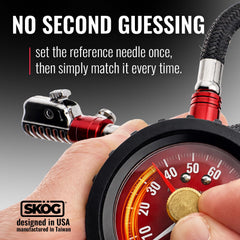 SKÖG locking chuck and 7-inch hose reach tight valves with a secure seal.