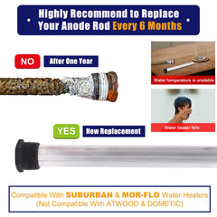 Skoutag mg-az63 anode rod 9-25in ready for Suburban Mor-Flo compatibility