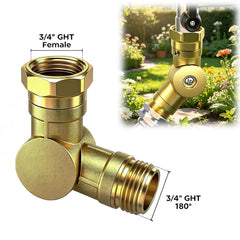 SKTMH swivel connector with 180° outlet adapts to angled hoses for smoother flow.