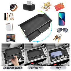 SKTU X3 armrest tray with non-slip mat keeps items quiet