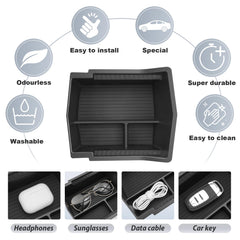 Non-slip mat prevents rattling, keeping items secure during drives.