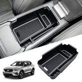 SKTU XC40 center console organizer tray keeps small items neatly organized.