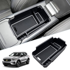 SKTU XC40 center console organizer tray keeps small items neatly organized.