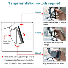SkycropHD wide-angle clip-on mirror widens your field of view for safer lane changes.
