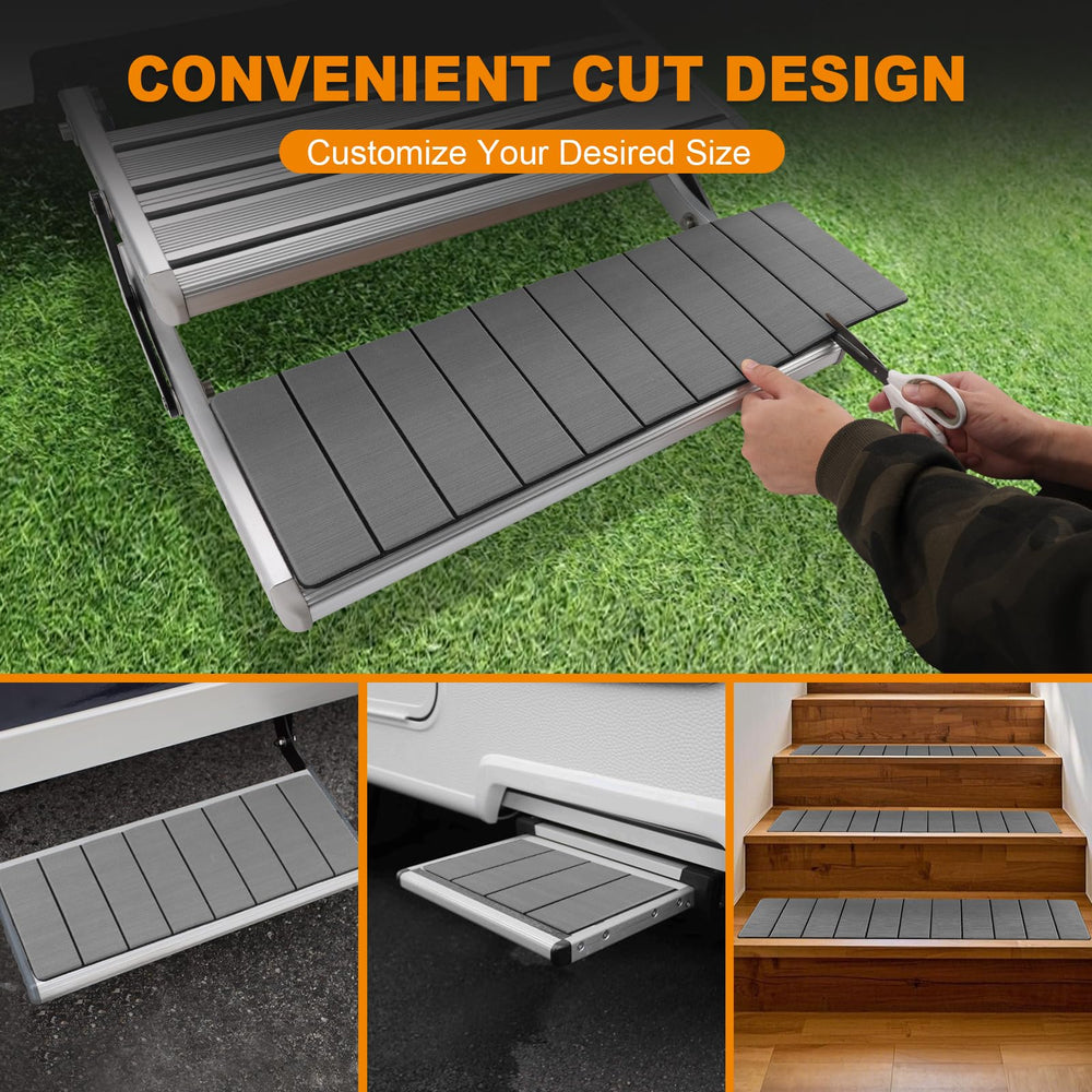 V-groove pattern helps shed dirt and moisture for a cleaner entry