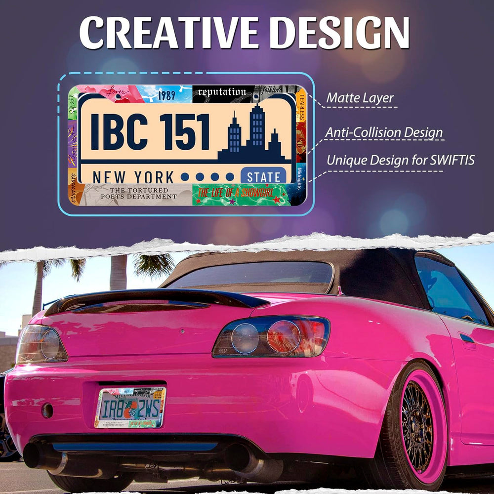 Colorful SKZOHROT license frame adds stylish accent to any vehicle