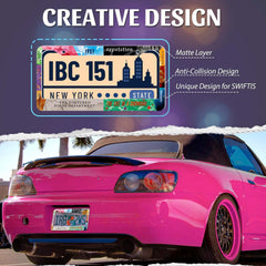 Colorful SKZOHROT license frame adds stylish accent to any vehicle