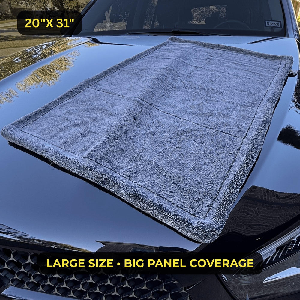 Sleek Dudes paint-safe microfiber gliding over paint and glass.