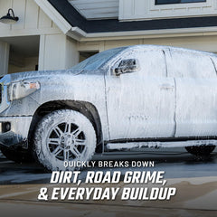 Slick Products foam cannon-ready foam lather highlights rich suds for easy pre-wash.