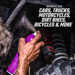 Slick Products no-drip formula maintains a deep wet look without splatter.