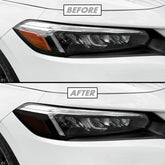 SlickMod smoke tint applied to 2022-2023 Honda Civic front headlights for a bolder look