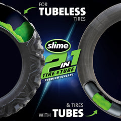Slime puncture sealing action forming a flexible plug