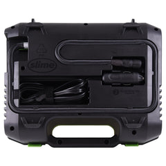 Slime 12V outlet power connection enables on-the-road inflating