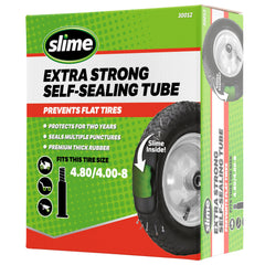 Slime 30012 inner-tube with sealant inside prevents flats during heavy yard work.