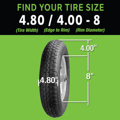 Slime 30012 tire-width-4-80-inch guides precise sizing for quick replacements.
