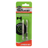 Slime tire-plug drill-bit set reamer enables fast tire repairs.