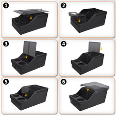 SLOGENTO storage compartments keep phones, toys, and snacks organized during trips.