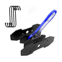 slrongpowlr brake caliper press tool set in use to retract pistons efficiently during brake service.