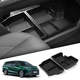 Smabee center-console lower tray for Toyota Sienna improves in-car organization.