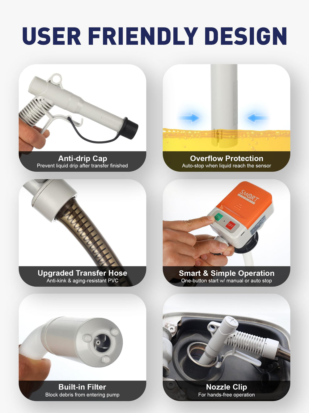 SMART JERRY 3.5 GPM motor powers fast fuel transfer for quick fills.