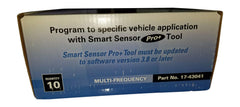SMART SENSOR TPMS 17-43041 in-car diagnostic readout confirms status.