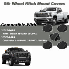 Smartang OEM 5th Wheel Mount Cover fitment closeup demonstrates precise compatibility for 2020-2025 GMC Sierra.