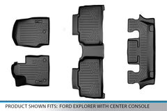 SMARTLINER Explorer 3-Row mats textured surface reduces slipping.