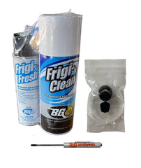Smilyeez BG Frigi-Clean aerosol bottle ready for evaporator cleaning and odor removal.