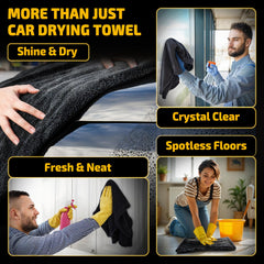 SMINDER 2-pack 1200 GSM car drying towels versatile for car care or home use.