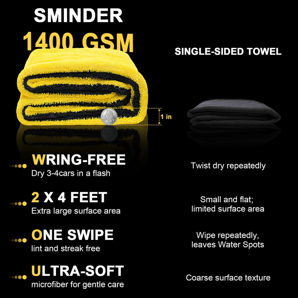 SMINDER glass towel 16x16 for crystal-clear windows