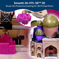 Smooth-On XTC-3D coating compatible with SLA and SLS parts for versatile finishes.