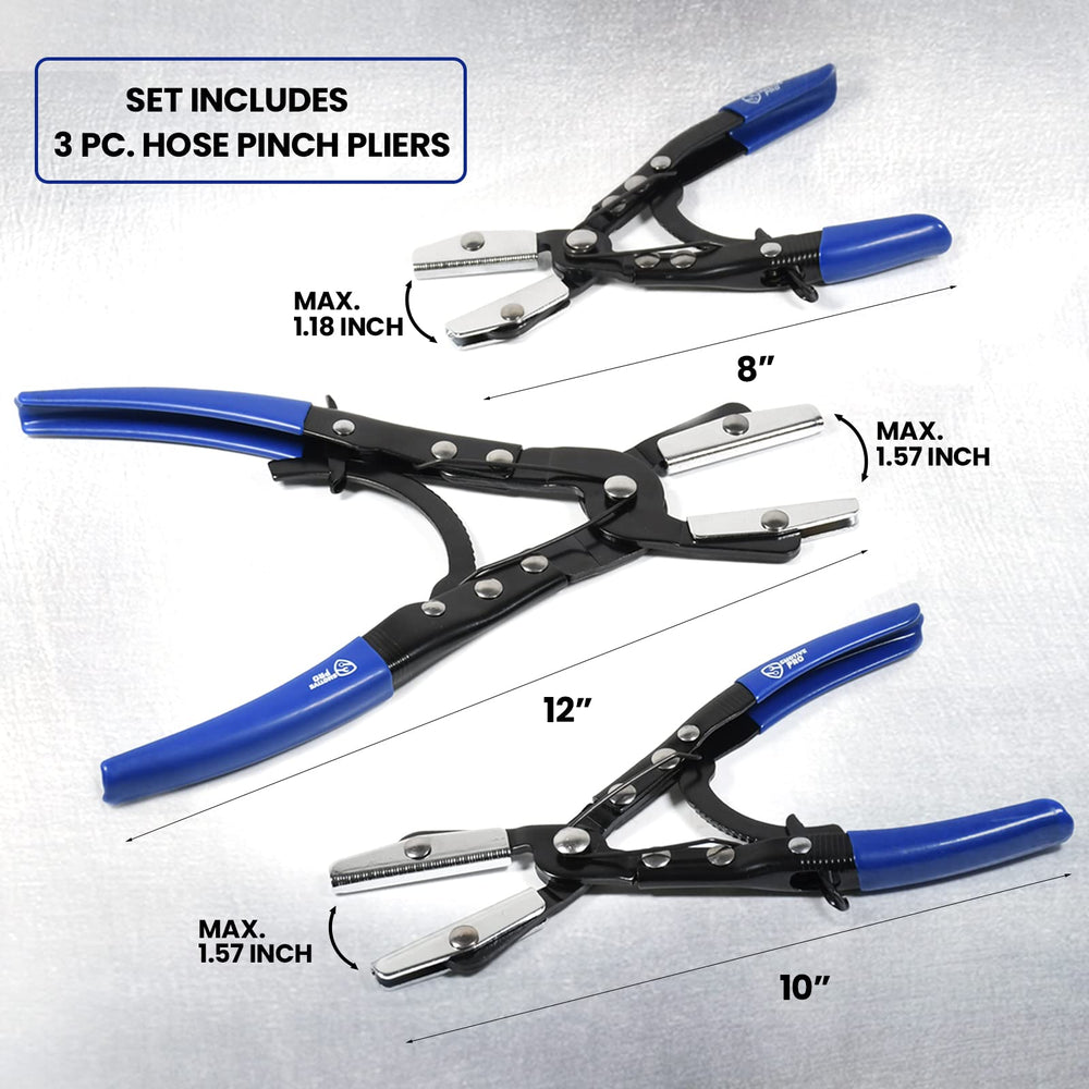 SMOTIVEPRO 10-inch jaws handle larger radiator hoses with a secure grip.
