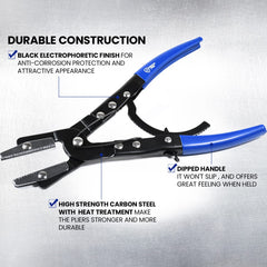 SMOTIVEPRO 12-inch jaws clamp large coolant hoses without slipping.
