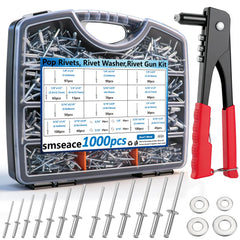 Smseace rivet gun kit in a portable toolbox for easy organization and access