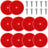 smseace red round reflector on driveway improves nighttime visibility