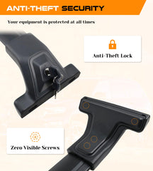 Snailfly crossbars sunroof-friendly design allows full moonroof operation.