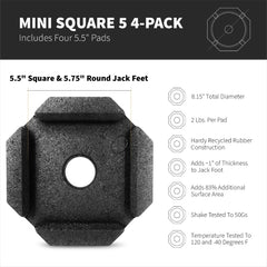 SnapPad Mini Square 5 footprint area increases contact for better balance on gravel.