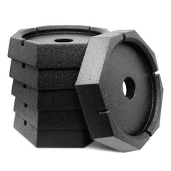 SnapPad Xtra 6-pack leveling blocks installed on RV jacks for stable setup