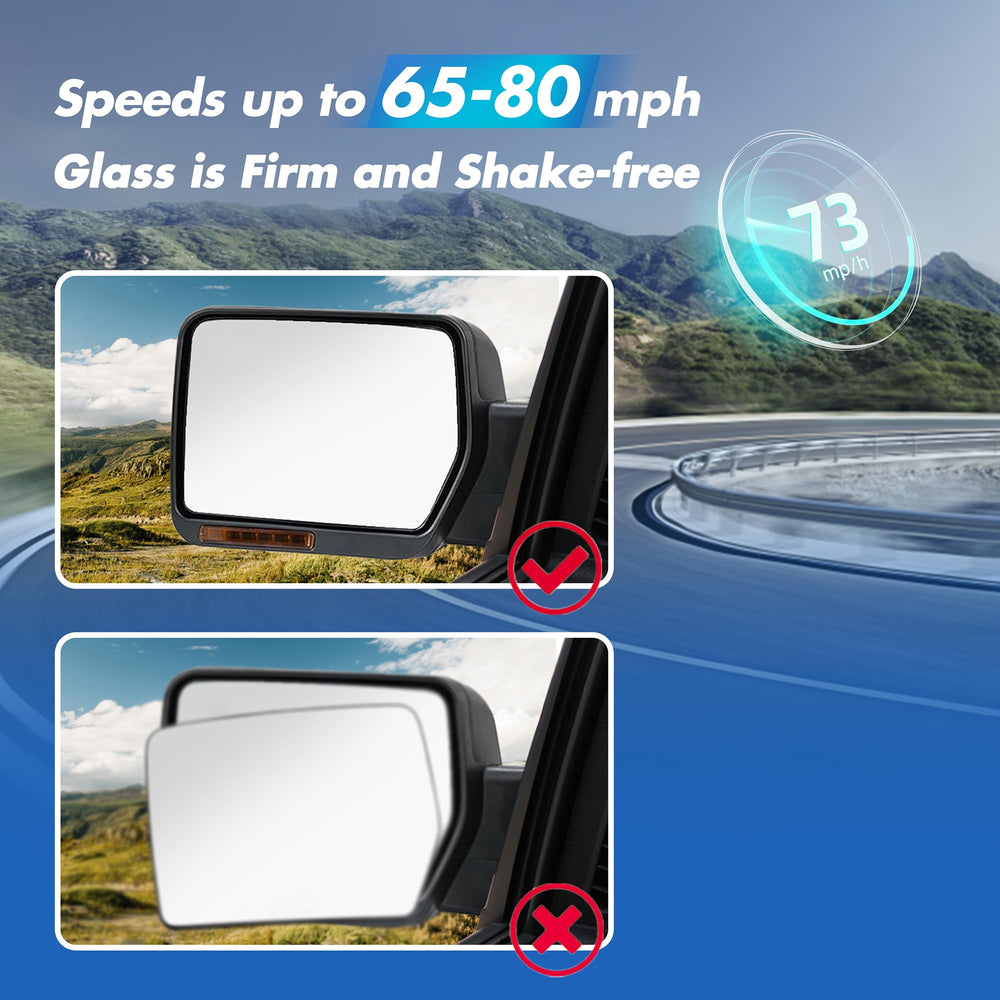 SNEMEEY power heated mirror delivers quick defogging and clear view.