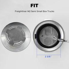 Side profile of Snobli cap on Freightliner M2 shows compact design